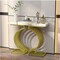 40 inch Modern Faux Marble Entryway Table with Black Base, Suitable for Living Room, Hallway, Bedroom, Entryway, Foyer